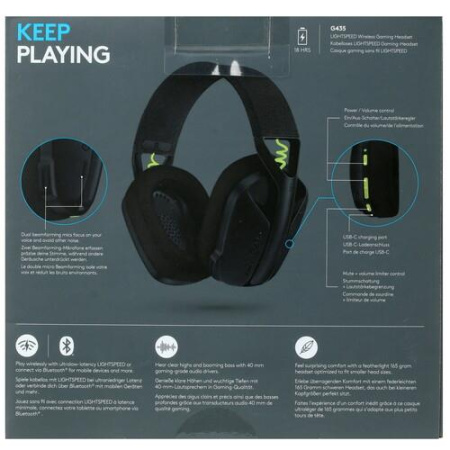 Беспроводные наушники Logitech G435 черный