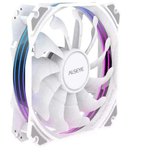 Вентилятор ALSEYE M120-PWA 120мм, 4-pin, 1700об/мин, 19.4 - 33.8 дБ, RGB, белый, Ret