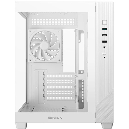 Корпус Deepcool CG330 3F WH без БП, боковое окно (панорама), 3x120mm ARGB PWM вентилятора, белый, mATX