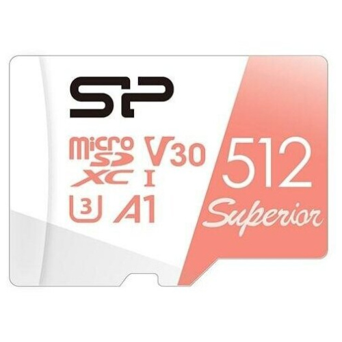 Карта памяти Silicon Power Superior (SP512GBSTXDV3V20SP) 512GB A1 microSDXC Class 10 UHS-I U3 100/80 Mb/s (SD адаптер)