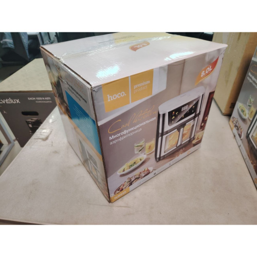 УЦ Аэрогриль HOCO HJD54A 8L multifunctional air fryer черный (плохая упаковка, крышка пластика отходит, потертости на пластике)