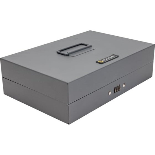 Ящик для денег BRAUBERG 290457 80х195х290мм, кодовый замок, темно-серый