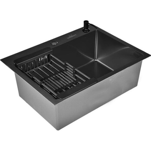 Кухонная мойка Wisent WS36050B Black с коландером, дозатором и сифоном