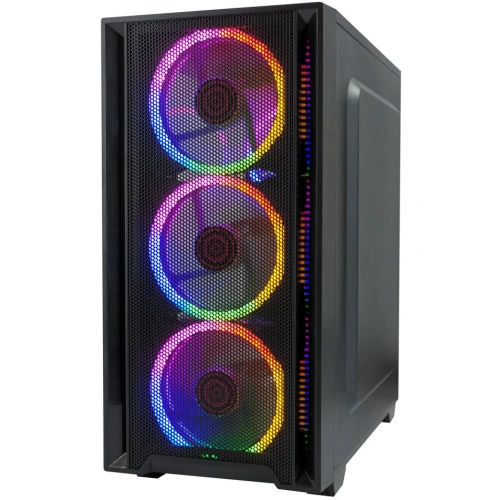 Корпус Ginzzu CL630 mATX Fan 4*12FRGB передняя панель сетка