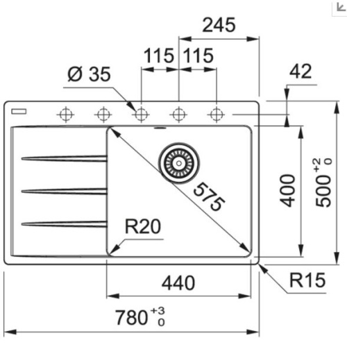 Мойка Franke CNG 611/211-78 TL (114.0639.719) черный матовый чаша справа