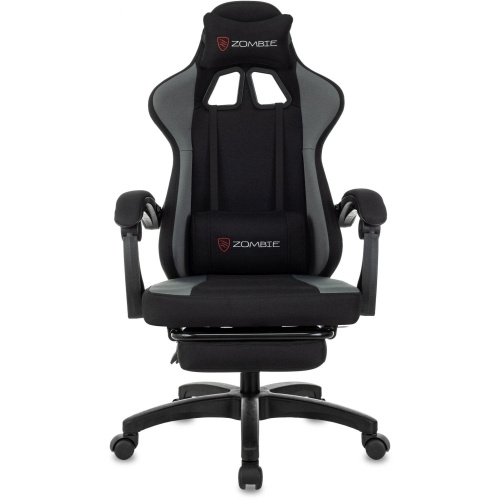 Кресло игровое Zombie Weaver G черный/серый с подголов. крестов. пластик подст.для ног пластик черный