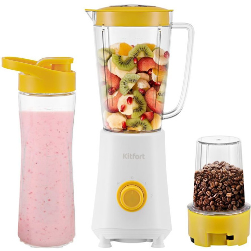 Блендер стационарный Kitfort КТ-3055-2 белый/желтый