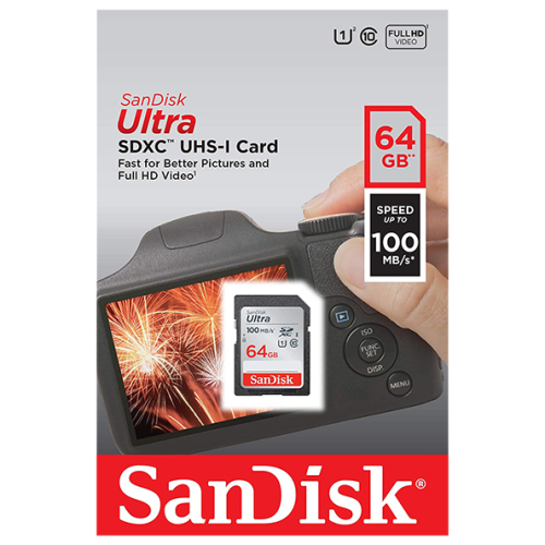 Карта памяти SanDisk Ultra SDSDUNB-064G-GN6IN 64GB SDXC Class 10 UHS-I