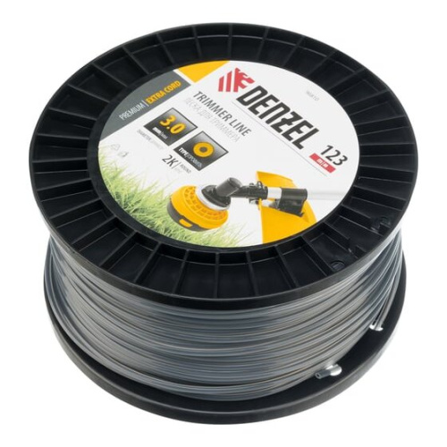 Леска для садовых триммеров Denzel 96810 d-3мм L-123м