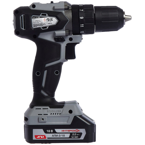 Дрель аккумуляторная Интерскол ДАУ-13/18ВК АПИ кейс 2