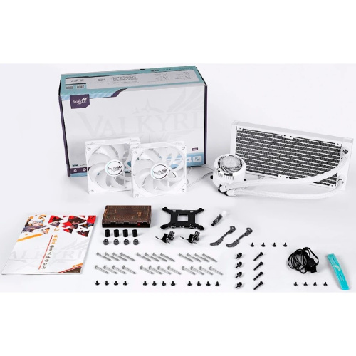 СВО Valkyrie Jarn 240 ARGB White (HW C240W) / 2x120mm ARGB fans, 700-1850RPM, 75CFM, 34dBA, 250W TDP