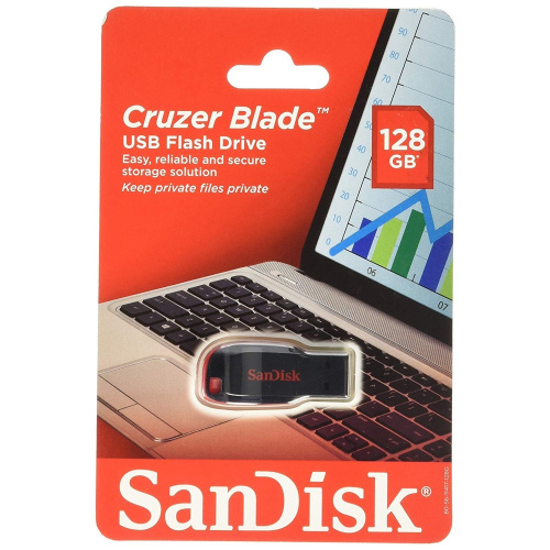 USB-флешка Sandisk 128Gb Cruzer Blade SDCZ50-128G-B35 USB2.0 черный/красный