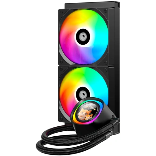 СВО ID-COOLING FX240 LCD (Soc 1851/1700/1200/115X/AM5/AM4, 2x120mm fan, 2000rpm, 27.2 дБ, 300W, PWM 4-pin/5V 3Pin ARGB,Cop)