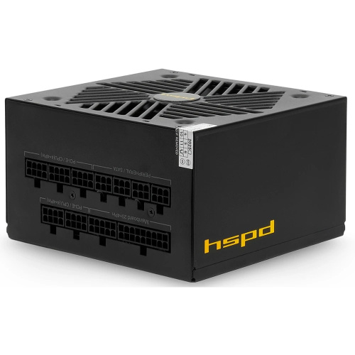 Блок питания HSPD HSK-1000GF-BK 1000W 80+ Gold (ATX, 2.52, Full modular, 1x24(20+4)pin mesh 550mm, 1xCPU*2 8(4+4)pin 650+150mm, 2xPCIe*2 8(6+2)pin