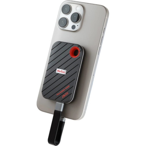 Внешний SSD Netac ZX20 II 1TB (NT01ZX20II-1T0-32BK) USB3.2 Gen2 Type-C, R/W up to 2000MB/1800MB/s, with USB C to A cable and 20Gbps USB C to C