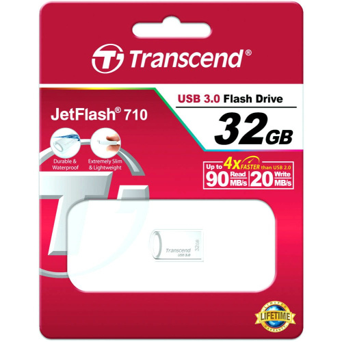 Flash Drive 32GB USB 3.1 gen.1 Transcend JetFlash 710, серебряный TS32GJF710S