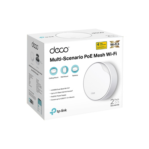 Wi-fi Mesh-система TP-Link Deco X50-PoE(2-pack) белый (упак. 2шт)