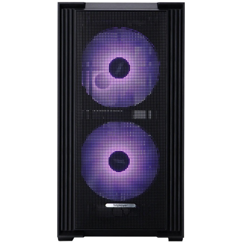 Корпус 1STPLAYER AU6 ARGB Black (AU6-BK-2FA7-14-2FA7R-1FA7) / mATX / 2x140mm 3x120mm ARGB fans