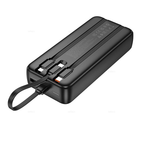 Аккумулятор внешний резервный HOCO J132A Sabio 22.5W+PD20W fully compatible power bank with 3 cables 20000mAh черный
