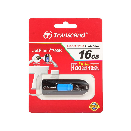 USB-флешка Transcend 16Gb Jetflash 790 TS16GJF790K USB3.0 черный