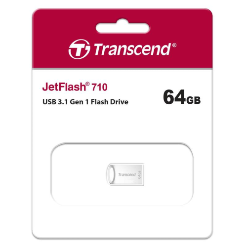 USB-флешка Transcend TS64GJF710S JetFlash 710, 64 Гб, USB 3.1 gen.1, серебряный
