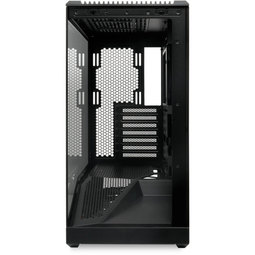 Корпус HSPD F711 (F711-TGBK) без БП, Panoramic Full Tower, Black, TG, 0.7 SPCC, no fans ATX, mITX 190/420/280mm 2x2.5", 7xPCI 1xUSB-A