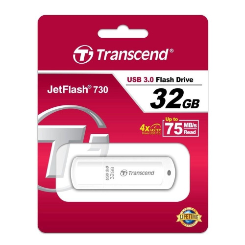 Flash Drive Transcend 32Gb Jetflash 730 TS32GJF730 USB3.0 белый