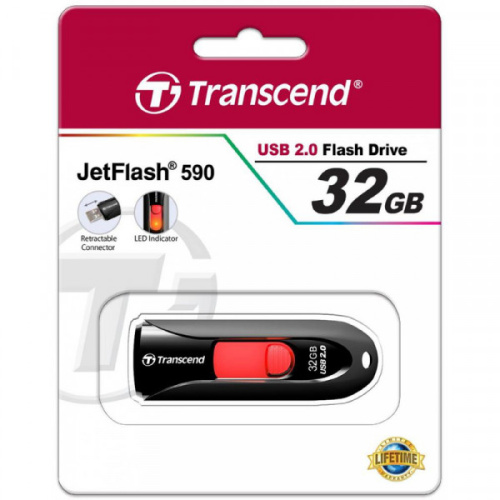 Flash Drive 32Gb USB2.0 Transcend Jetflash 590 TS32GJF590K черный