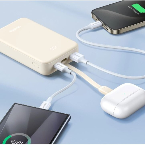Внешний аккумулятор UGREEN PB505 (35340) 20000mAh Quick Charging Power Bank 20W Build-in USB-C Cable -White