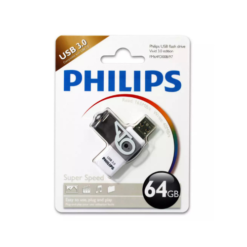 USB-флешка PHILIPS FM64FD00B/97 64GB VIVID3.0 64GB, USB 3.0