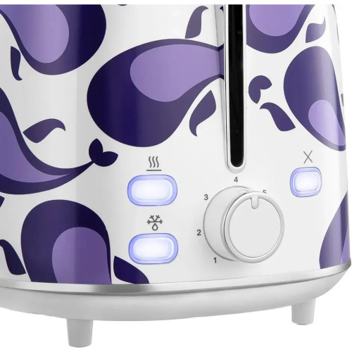 Тостер Kitfort КТ-6863 белый/фиолетовый