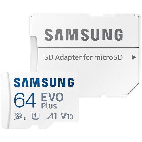 Карта памяти Samsung Evo Plus (MB-MC64SA/APC) microSDXC 64GB Class 10, UHS-I, W 90 МБ/с, R 160 МБ/с
