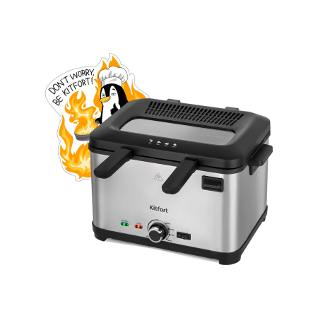 Фритюрница KitFort КТ-6240 серебристый/черный