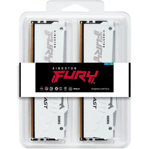ОЗУ Kingston Fury Beast KF556C36BWEAK2-64 DDR5 - 2x 32ГБ 5600МГц, DIMM, White, Ret