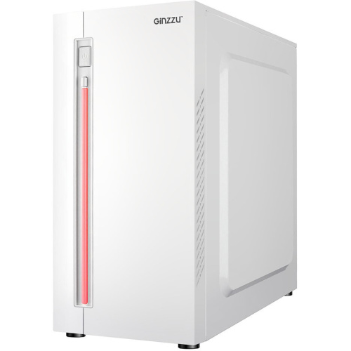 Корпус Ginzzu D390 2*USB 2.0,AU White Window