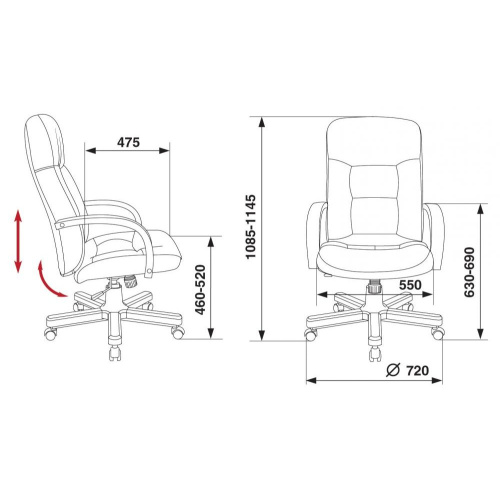 Кресло руководителя Бюрократ T-9908/Walnut черный кожа крестовина металл