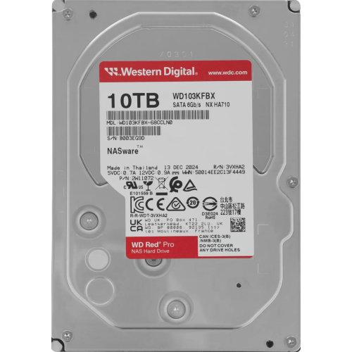 HDD WD Red Pro WD103KFBX, 10ТБ, SATA III, 3.5"