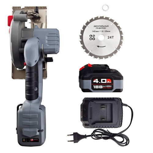 Аккумуляторная пила циркулярная бесщеточная ProfiPower DHS-18V (18В,Li-ion-1шт,4.0Ач,140мм,6700об/мин,З/У,в коробке)