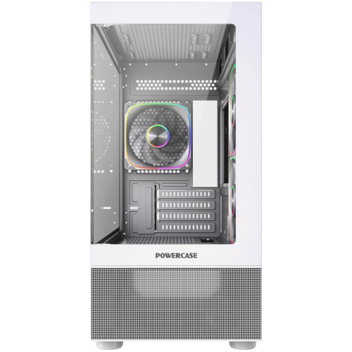Корпус Powercase Vision Micro M2 ARGB (CVMWM2-A3), Tempered Glass, 3x 120mm ARGB PWM Fan, белый, mATX