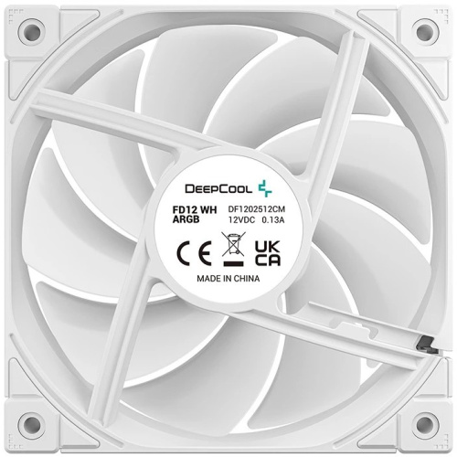 Вентилятор DEEPCOOL FD12 ARGB WH-3 in 1 120x120x25мм (PWM, ARGB, белый, 400-2050об/мин) Color BOX