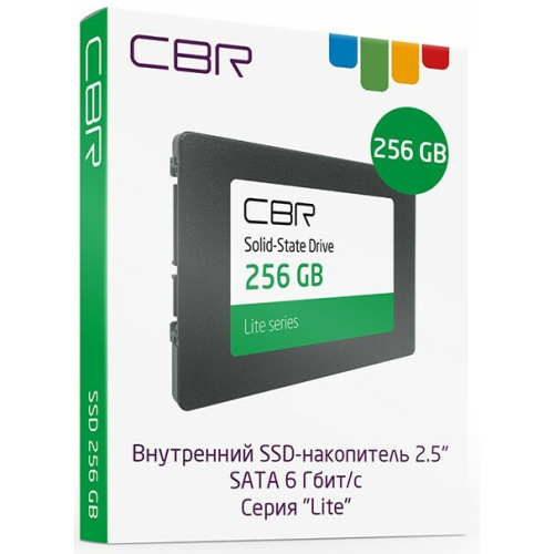 SSD CBR SSD-256GB-2.5-LT22, серия Lite, 256 GB, 2.5", SATA III 6 Gbit/s, SM2259XT, 3D TLC NAND, R/W speed up to 550/520 M