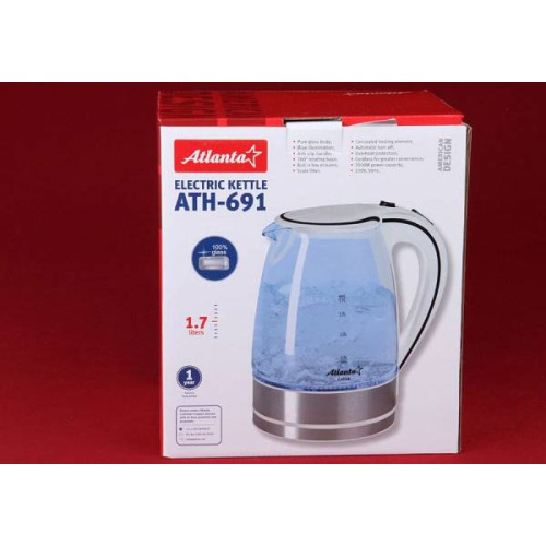 Чайник Atlanta ATH-691 стекло белый
