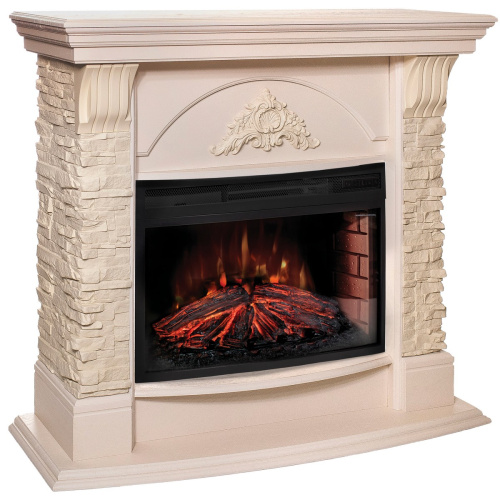 Электрокамин RealFlame Athena WT айвори с очагом Firefield 25 S IR