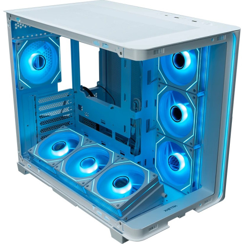 Корпус XASTRA QR600 7ARGB C10-UC (QR600-7FM12A-C10-UC-L-WH) White ATX/Aquarium/Curve Glass/Led Strip/ 7x120mm ARGB PWM FM fans/ Argb+PWM HUB 10port