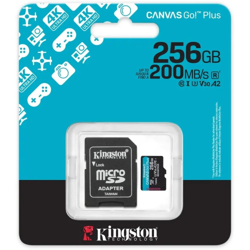 Карта памяти Kingston Canvas Go! Plus SDCG4/256GB microSDXC 256GB A2 + adapter