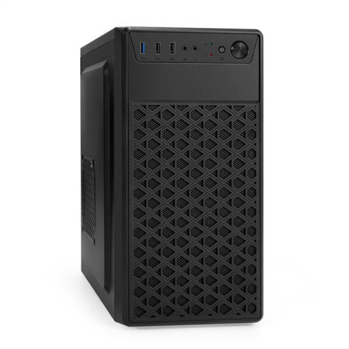 Корпус Exegate mEVO-7803 EX296979RUS Minitower (mATX, без БП, 2*USB+1*USB3.0, HD аудио, черный, 2 вент. 12см с RGB подсветкой)