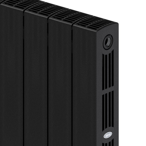 Биметаллический радиатор отопления Rifar Supremo 500 боковое подключение 4 секции антрацит