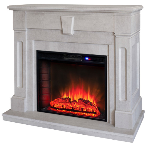 Электрокамин RealFlame Kellie 25,5/26 WT цвет белый камень с очагом Sparta 25,5 LED