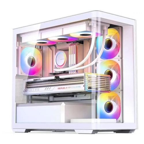 Корпус JONSBO D300 White без БП, боковая панель из закаленного стекла, mini-ITX, micro-ATX, белый