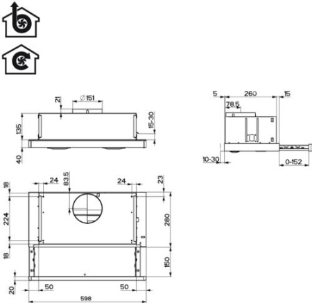 Вытяжка телескопическая Hotpoint HPTF 62HS WH белый